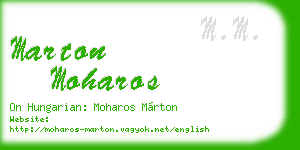 marton moharos business card