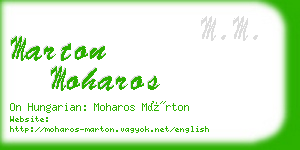 marton moharos business card